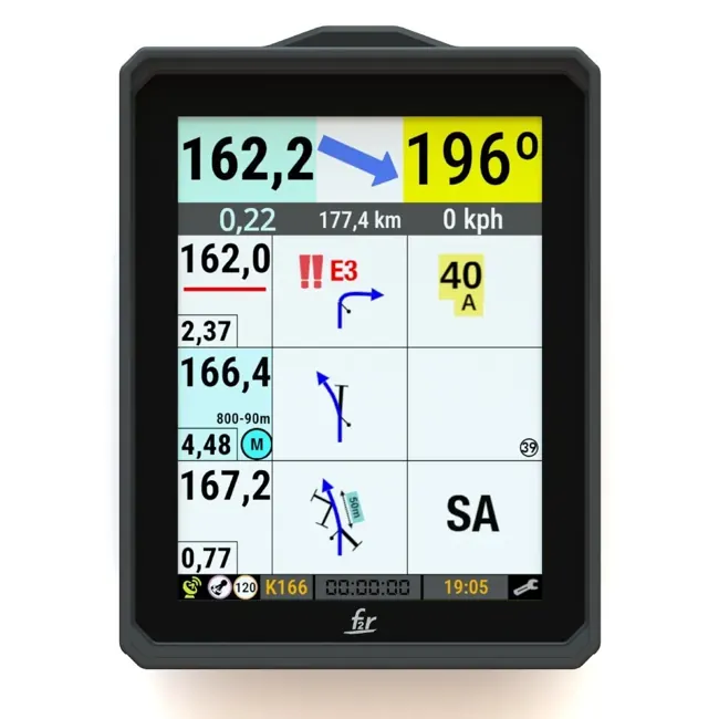F2R Y1000 com roadbook digital e instrumentos no ecrã