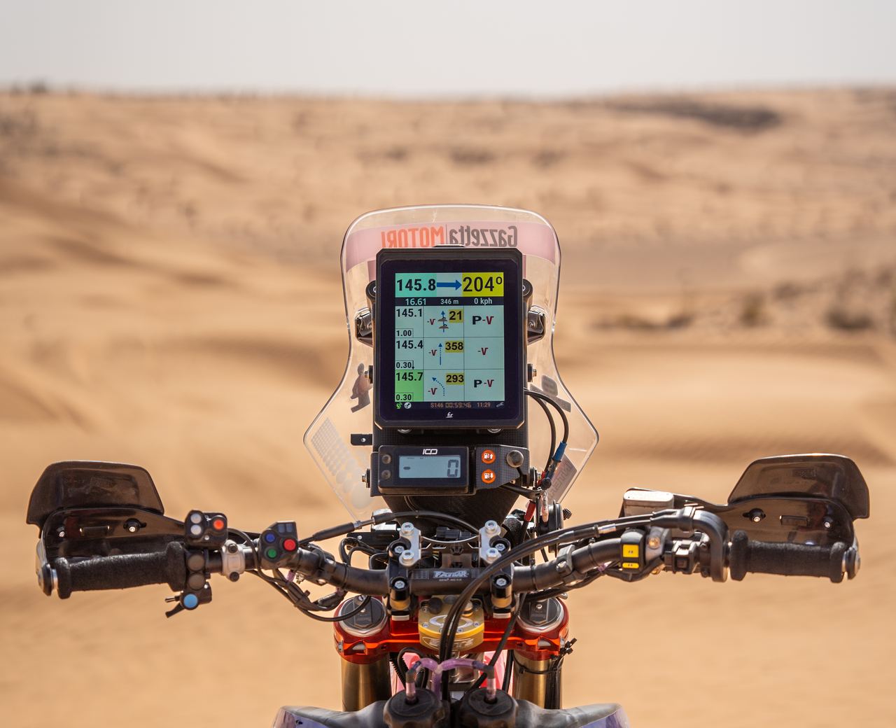 F2R Y1000 mounted on a rally bike in the dunes